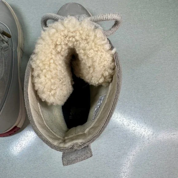 Sorel Waterproof Winter Boots Faux Fur Trim Lace Up Gray NL3926-081 Women's Sz 8 - Picture 9 of 11